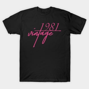 1981 Vintage. 39th Birthday Cool Gift Idea T-Shirt